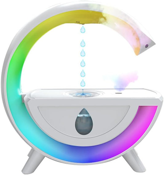 Umidificator Aromaterapie Anti-Gravitație Alb, Lumina RGB