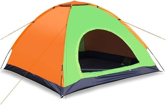 Cort de Camping, 3-4 Persoane, Material Rezistent, Multicolor, 200 x 200 x 135 cm + Lanterna tip felinar CADOU