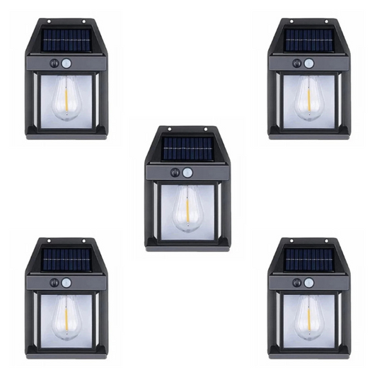 Set 5 Lampi solare de perete cu senzor de miscare Led IP65 3W 3.7v