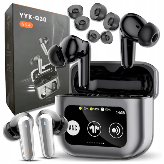 Casti wireless, ZeeTech cu reducere activa a zgomotului, ecran tactil, Negru