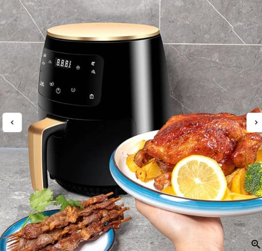 Friteuza cu aer cald, S-18 Air Fryer, 2400W, capacitate 6L si afisaj digital, LCD Touch control