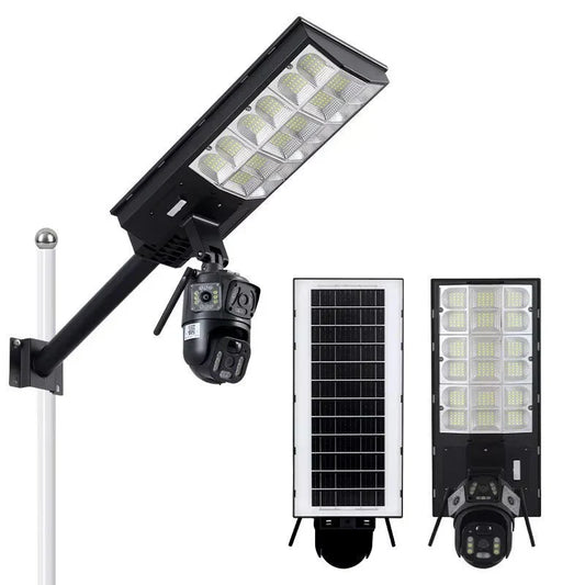 Lampa Solara cu Camera Supraveghere 450W, IP65, Detectie Miscare, Panou Solar Integrat, Monitorizare 24/7, Control Telefon, Rotatie 360°
