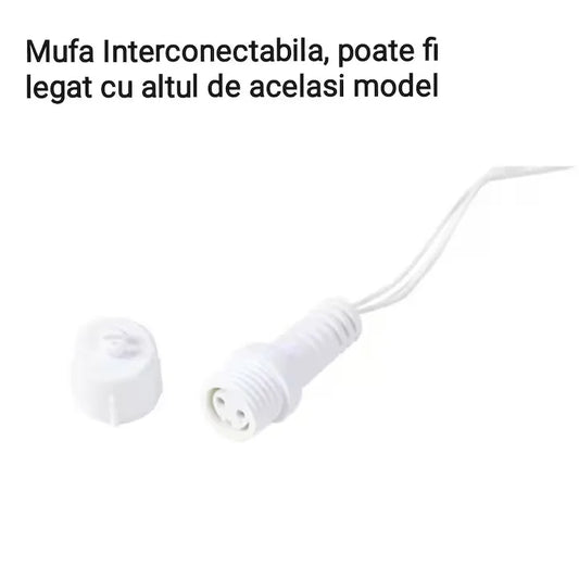 1+1 CADOU Instalatie LED tip franjuri 8m, de exterior, interconectabile