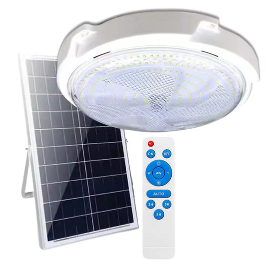 Plafoniera solara 100W Jortan, 108 LED, cu senzor de amurg incorporat si telecomanda + LAMPA SOLARA 100 LED CADOU!!