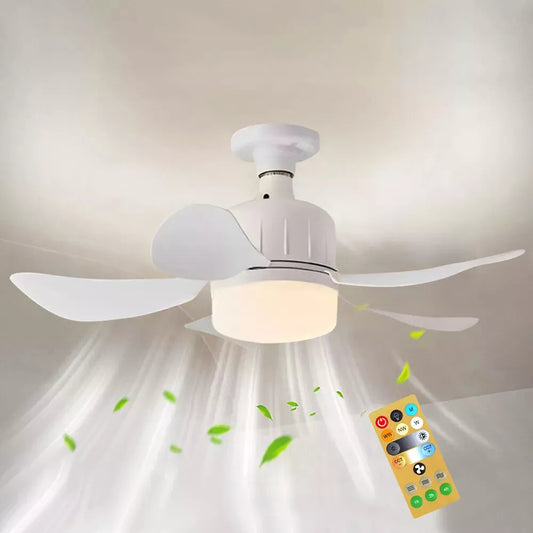 Ventilator de tavan cu LED, 40W, control de la distanta, 52cm x 18cm, alb