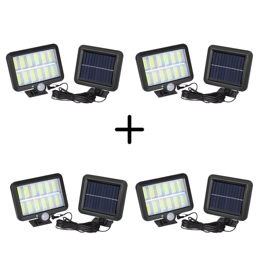 Set 4 Lampi cu Panou Solar, 12 COB, Senzor de Miscare