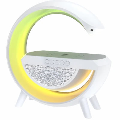 Lampa Smart LED RGB si Incarcator Wireless 15W, Lumini Ambientale, Sincronizare muzicala, Difuzore 3W, Bluetooth