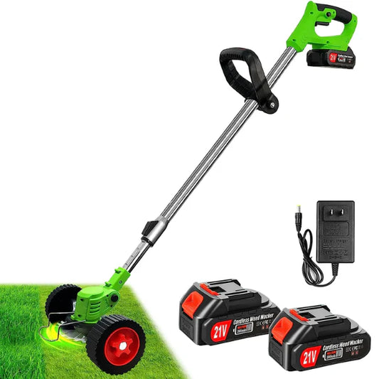 Motocoasa electrica 48V, 4000 mAh, 18000 RPM, cu 2 acumulatori si roti detasabile