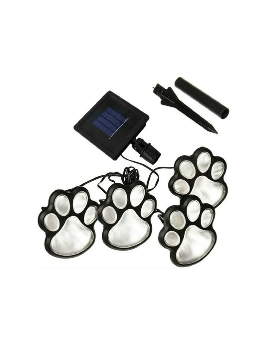 Set 4 Lampi Solare Paw Print Light