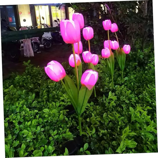 1+1 CADOU Lampa solara LED cu flori, 75x5x5cm, IP65, pentru decorare gradina, mov