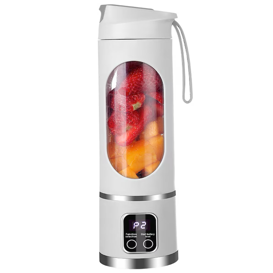 Storcator de fructe portabil, 450ml, 18000 rpm, design cu maner din silicon