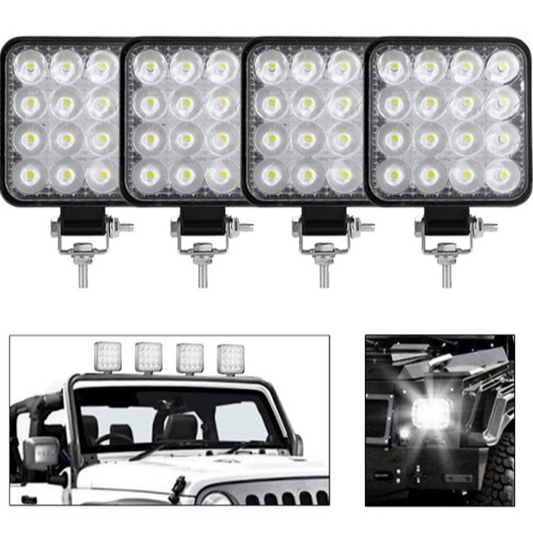 Set 4 proiectoare 16 LED 48W auto IP 67