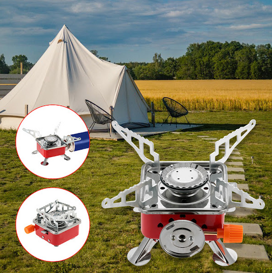 Aragaz portabil pentru camping, aprindere automata + rezerva cadou