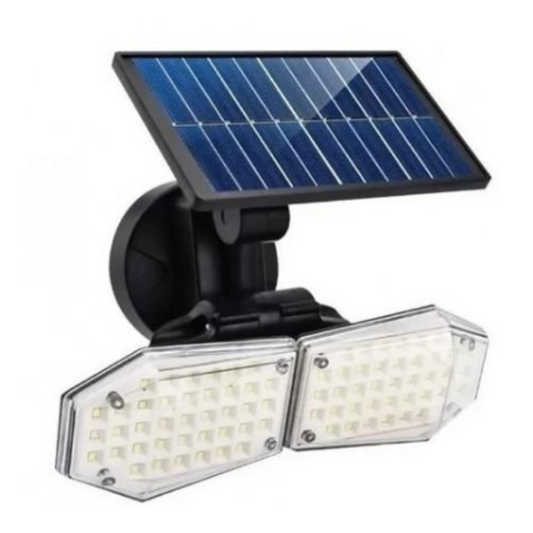 Lampa 78 LED cu panou solar dublu, split de perete, senzor de miscare